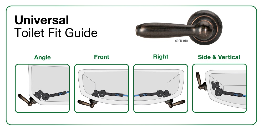 Fluidmaster Perfect Fit Premium Universal Toilet Tank Lever, Oil Rubbed Bronze Traditional690B